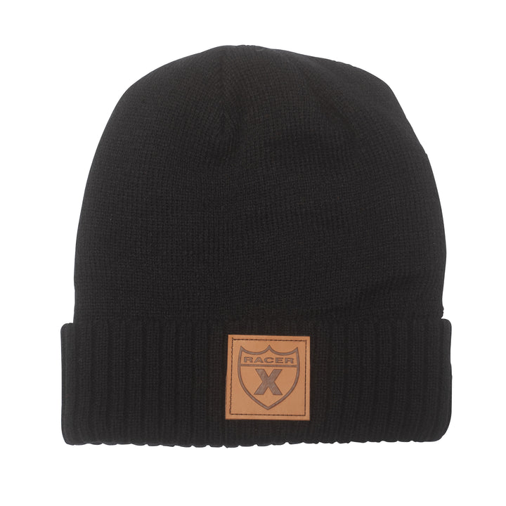 Shield Leather Patch Beanie
