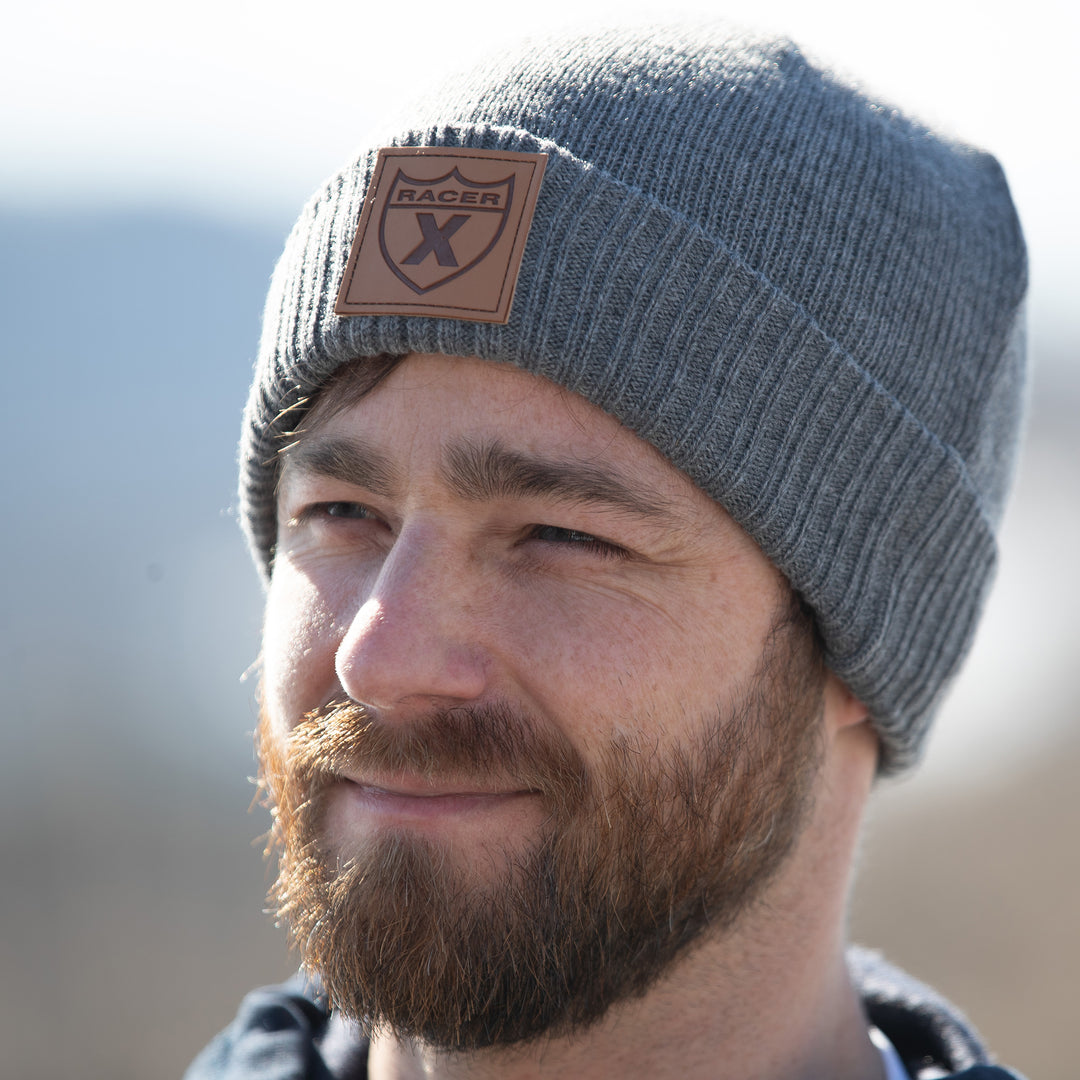 Shield Leather Patch Beanie